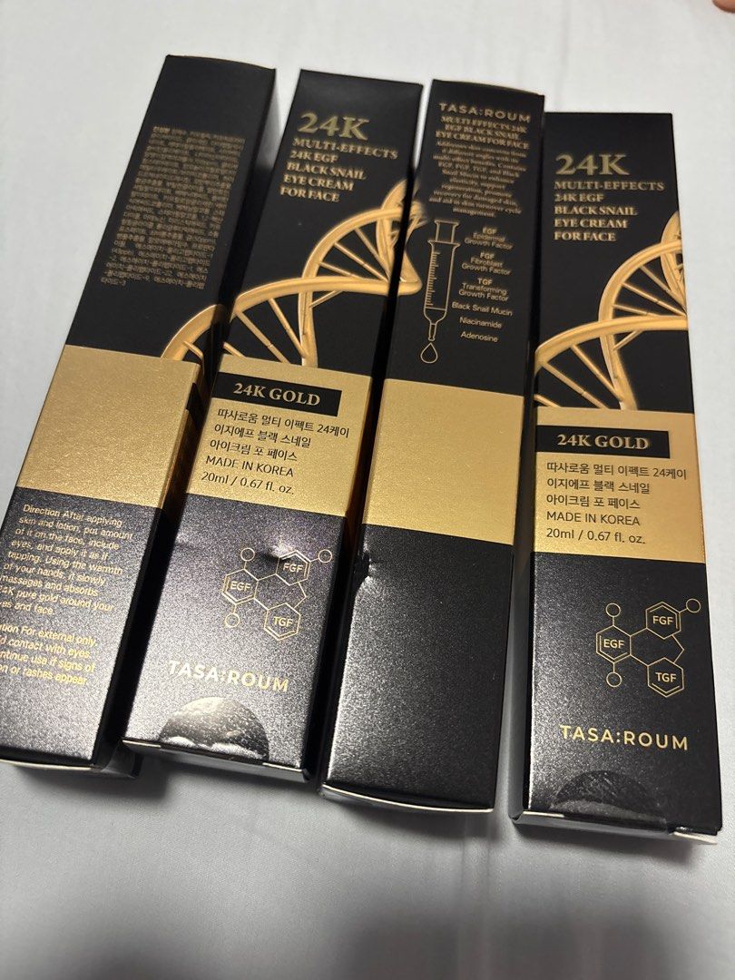 4 for sgd60- Tasa:Roum 24K Gold Black Snail Eye Cream, Beauty