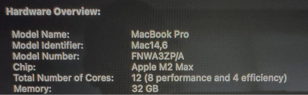 Apple MacBook Pro 16-inch M2 Max 38Core GPU 32GB63168947287555112
