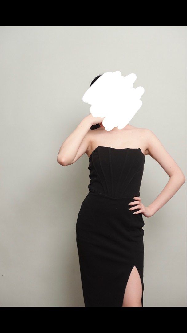 black corset dress (Category: Dresses) located in Pasig City. Submitted by ells.preloved (Listing ID 1381089680, Image 1). Description: fits xs-s .