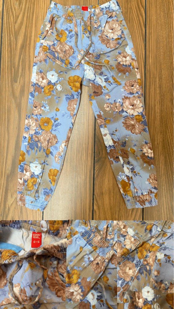 Celana motif anak perempuan | celana flowers pants (Kategori: 4 hingga 7 tahun) berada di Jakarta Barat. Dikirim oleh novitanovi (ID iklan 1381179919, Gambar 1). Deskripsi: Flower pants Like new Cool Girl 4-5 Y Joger pants Lp 23-34cm Pj 62cm Bahan bagus.