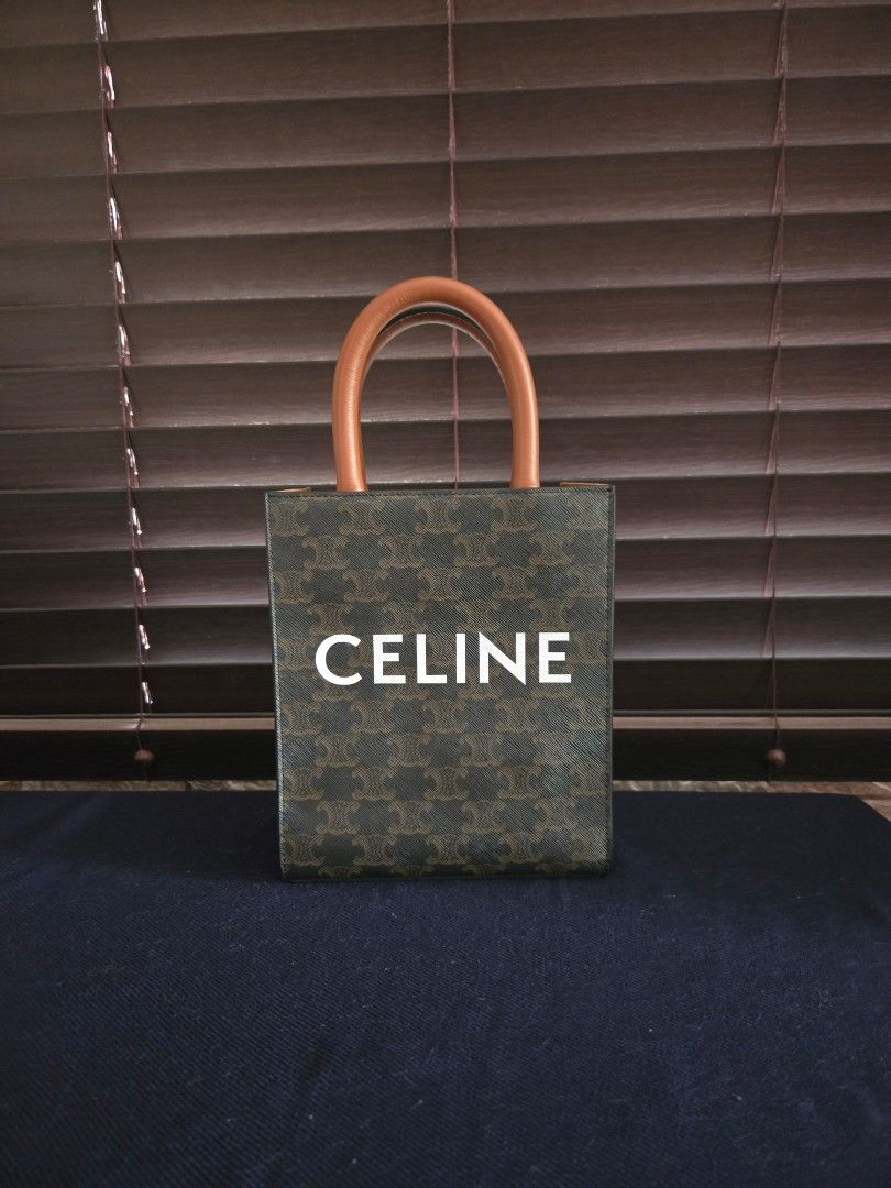 ON SALE!! Celine Mini Tote (Category: Luxury Bags & Wallets) located in Paranaque City. Submitted by dclutterqueen (Listing ID 1381118221, Image 1). Description: Celine Mini Vertical Cabas tote with Celine print Triomphe signature Monogram with 💯 leather trimmings and strap 🇯🇵 Acquired preloved from Japan 👜 Measures approximately 7 x 8 x 2 inches 🏍 Metro Manila and nearby areas only, serviceable via Lalamove, Grab Express and similar courier