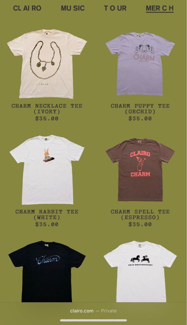 ミュージシャン Clairo Charm Spell Tee (Espresso) Fitting ファッション Clairo / Charm Spell Tee (Espresso)