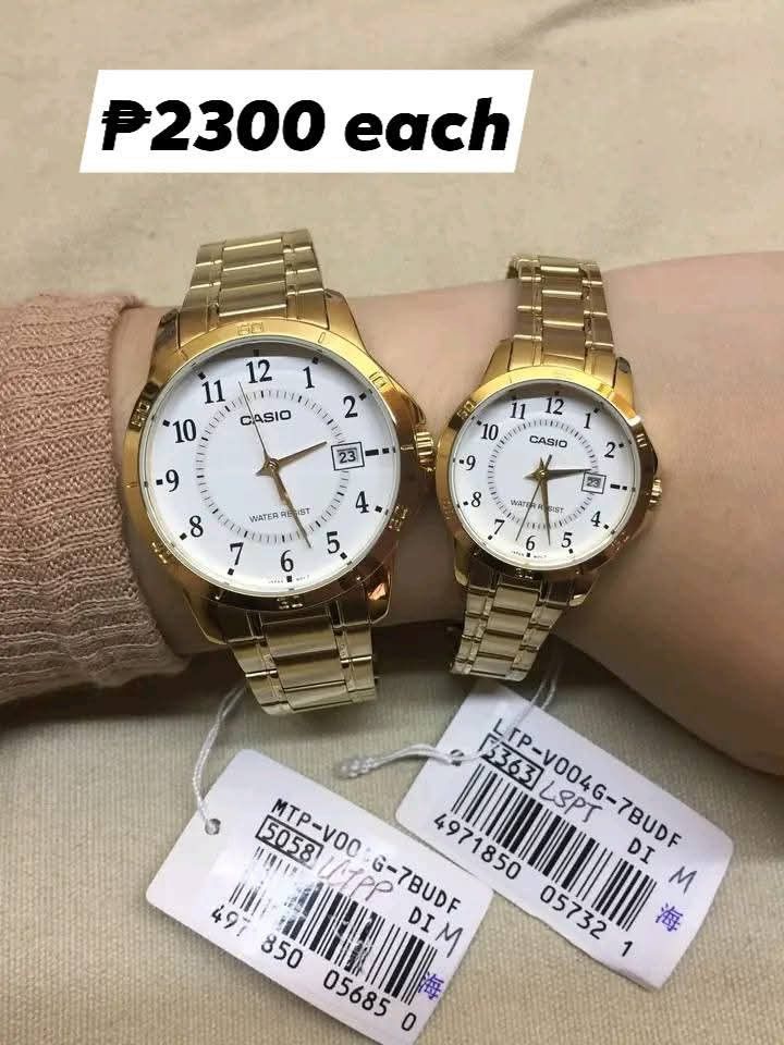 Couple Casio Watch (Category: Women's Watches) located in Caloocan City. Submitted by cheskhaionlinestore2.0 (Listing ID 1381268124, Image 3). Description: Authentic C4sio Couple Watch⚡ Complete Inclusions⚡ ✅Manual ✅Tag ✅ Box ✅Paper bag ✅ Warranty Card⚡( 1year Machine only) Water Resistant 💦 Non-Fade ⚡( cheaper than mall price) Money back guarantee of proven fake💯 Can do COD/ COP ( with Minimal Downpayment to avoid cancellation of orders) We sh