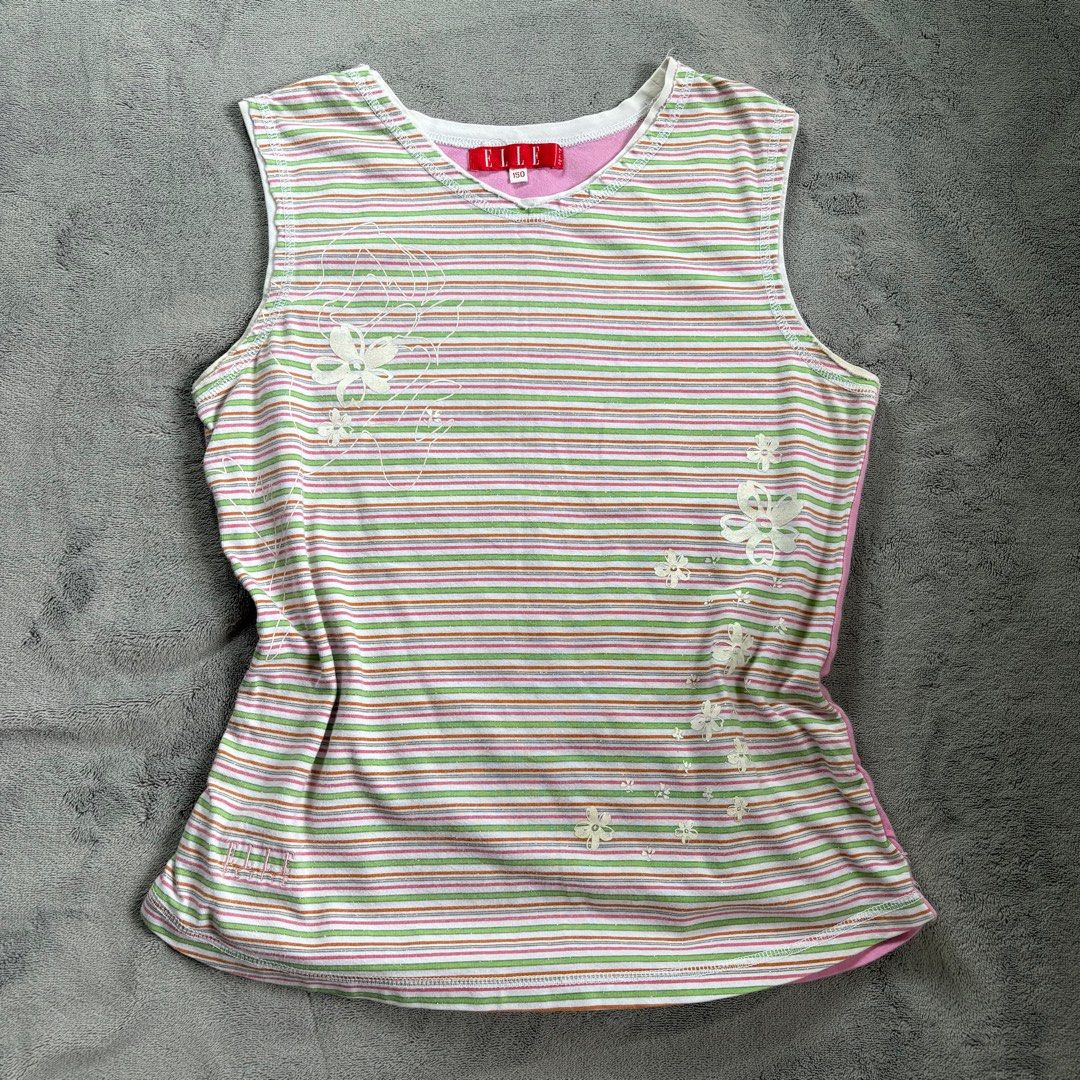 ELLE Paris Top (Category: Sleeveless) located in Baguio. Submitted by poptops_ph (Listing ID 1381236661, Image 1). Description: perfect for beach trips! needs washing because its thrifted for small to medium frame.
