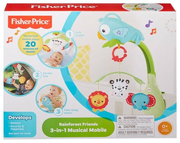 FISHER PRICE 3-IN-1 MUSICAL MOBILE RAINFOREST FRIENDS
