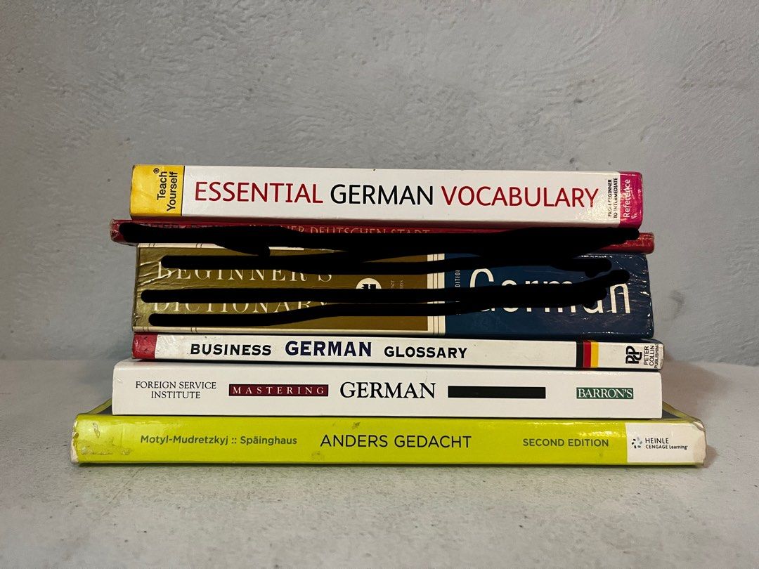German Language Books (Category: Textbooks) located in Manila. Submitted by drv1997 (Listing ID 1279312944, Image 1). Description: All books are in good condition! Barron's Mastering German Price: 550 Condition: New Anders Gedacht: Text and Context in the German-Speaking World Price: 300 Perfect for intermediate learners! Condition: Used. Some pages have pencil and pen markings. I erased some, but some are still visible. Essential German Vocabula