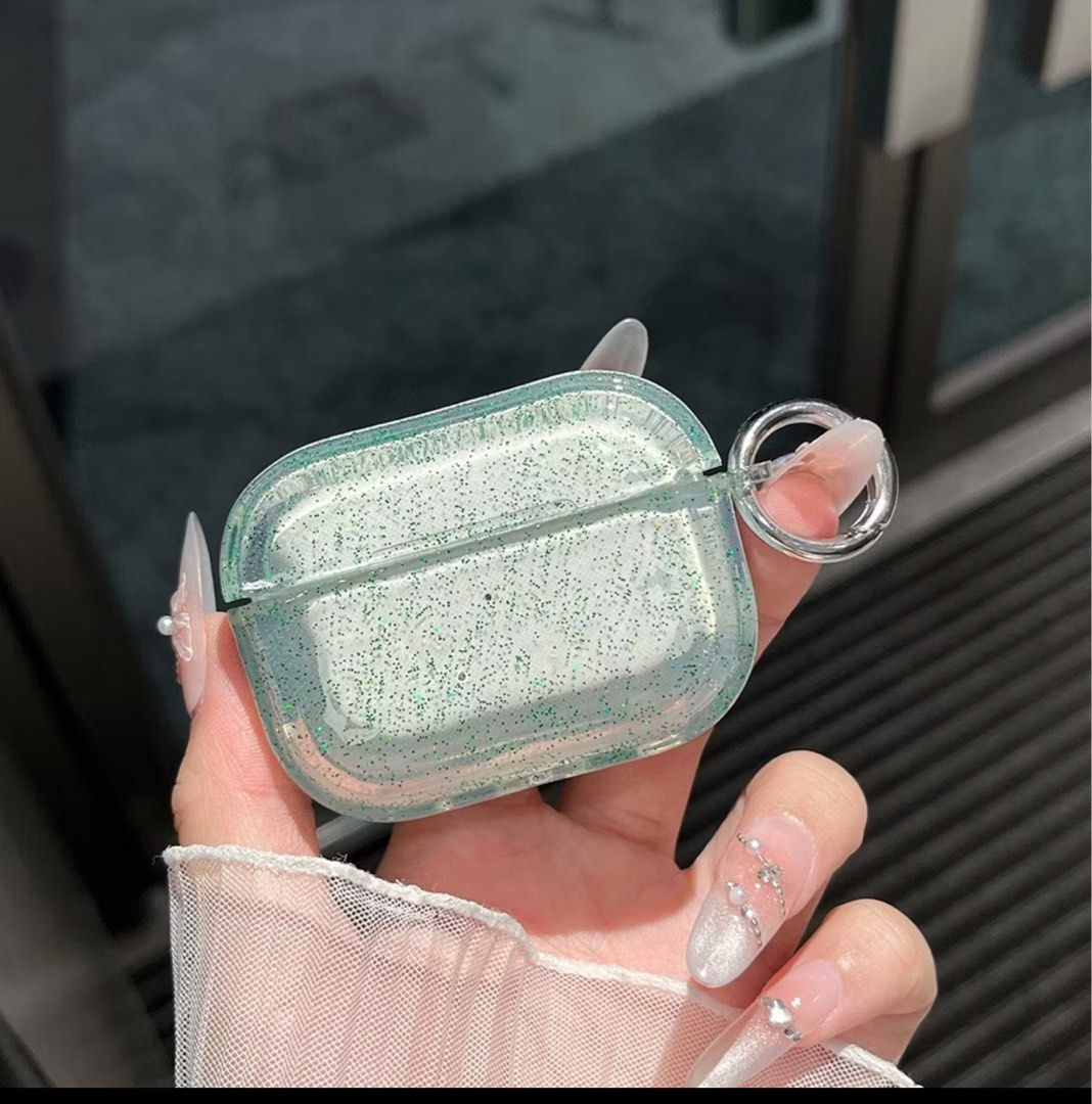 Glitter case for airpods pro and pro2 (green) (Category: Cases & Covers) located in Antipolo. Submitted by safecloud.9255d3 (Listing ID 1381231503, Image 1). Description: 70 each Bnew 2pcs avail .