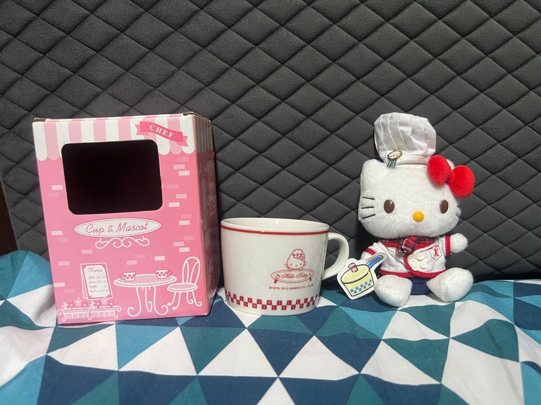 Hello kitty chef cups and mascot plush and mug set (Category: Coffee & Tea Tableware) located in Las Pinas. Submitted by marblestoys (Listing ID 1381267017, Image 1). Description: Payment via bpi / bdo / gcash / PayPal Pay as you order Shipping fee shouldered by buyer Via flash / j&t / LBC/ Grab / lalamove Meet up: BFRV Las Piñas Crossposted .