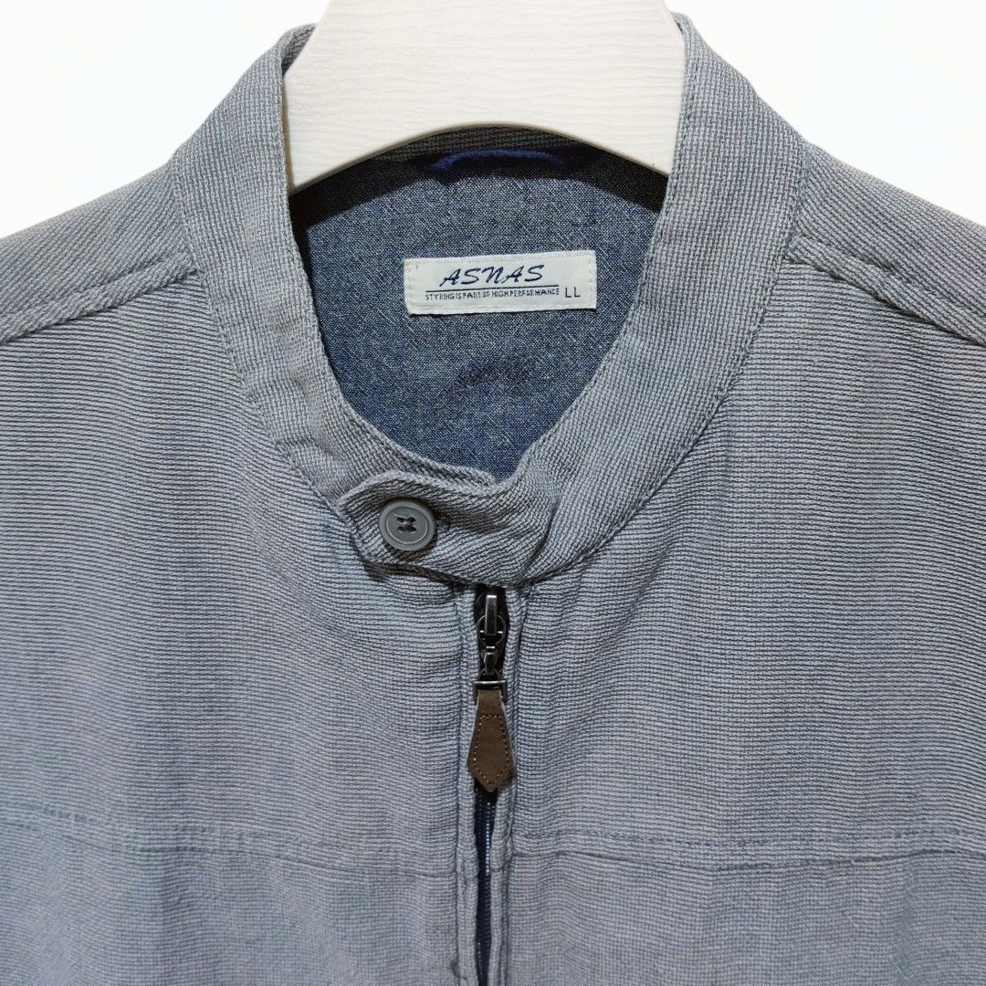 (L) ASNAS Men's Light Weight Cafe Racer Jacket (Category: Coats, Jackets and Outerwear) located in Baguio. Submitted by db_clothing (Listing ID 1380909975, Image 3). Description: Dimensions: Width: 22.5 inches Length: 28 inches Shoulder: 19 inches Sleeve: 23.75 inches.