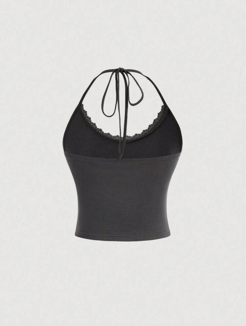 lace trim bow knot halter top (Category: Sleeveless) located in Quezon City. Submitted by hanwardrobe (Listing ID 1381261458, Image 2). Description: -used once -xs on tag.