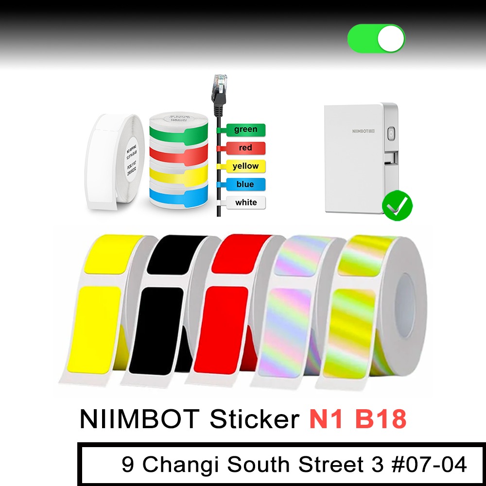 NIIMBOT Label Sticker for N1 B18, PET Waterproof Refill Paper Roll for ...