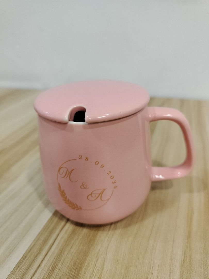 Pink Ceramic Mug with Lid65074395036291111