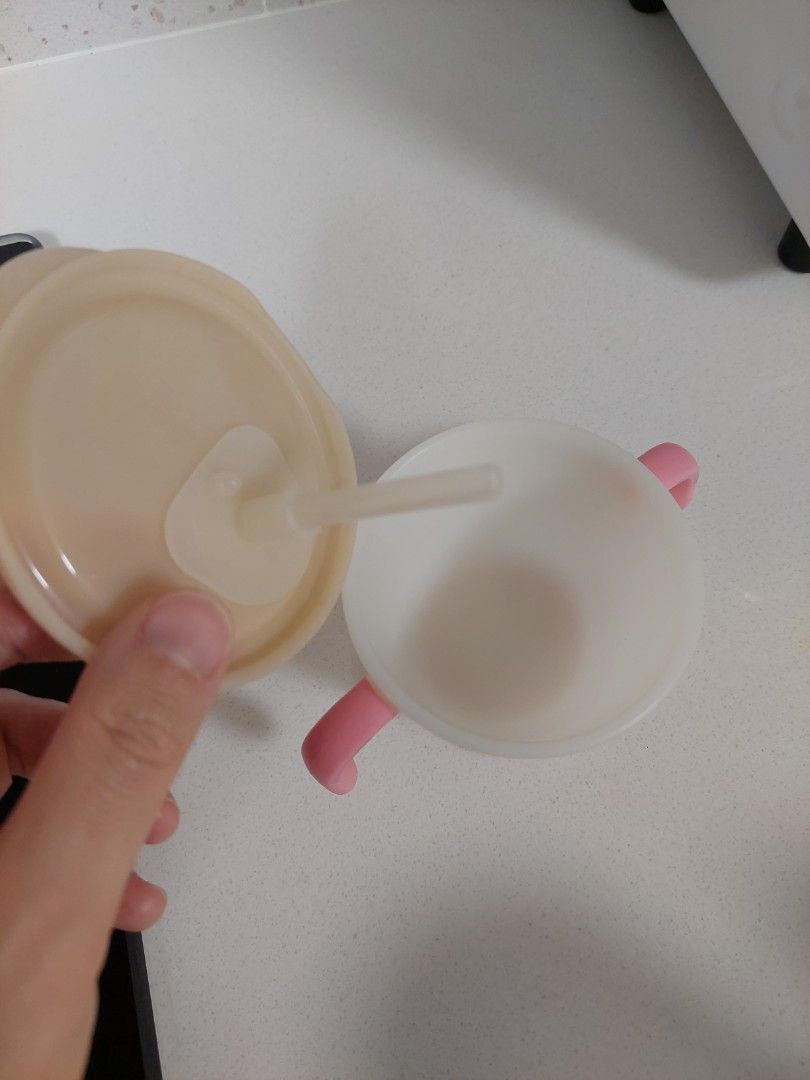 Richell Baby Sippy Cup with Handles (Category: Weaning & Toddler Feeding) located in Singapore. Submitted by cjean.10 (Listing ID 1381087703, Image 3). Description: - Richell AQULEA straw training cup. - Sippy cup with straw and handles. - Designed for easy gripping. - Excellent condition. - Removable lid for easy cleaning. - Good for babies learning to drink liquid..