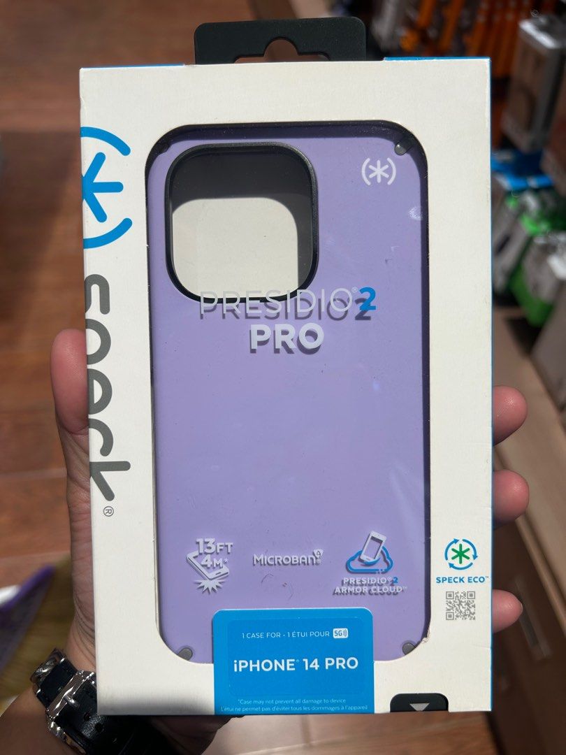 Speck cases iPhone 14 Pro (Category: Cases & Sleeves) located in Manila. Submitted by ja_01 (Listing ID 1381226619, Image 2). Description: Brandnew Speck case for iPhone 14 Pro.