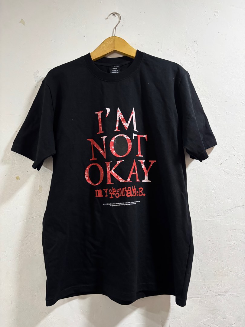 T-Shirt MCR I’m Not Okay Kaos My Chemical Romance Black 16S
