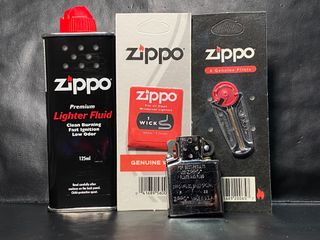 Zippo cleaning wick, white electric oil, flint, cotton wick one each64243048595842110