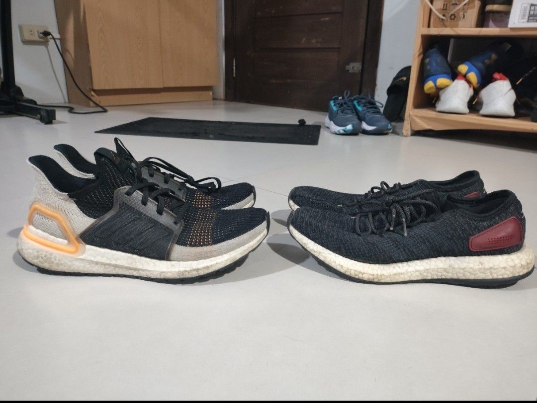 Adidas Running Shoes Take Both 2000 (Category: Sneakers) located in Antipolo. Submitted by grimmpool28 (Listing ID 1381328554, Image 2). Description: Adidas Running Shoes Ultra Boost size 9.5 (Orange Stripe) Pure Boost size 9 (Red Stripe) with issue Take both 2000 antipolo loc.