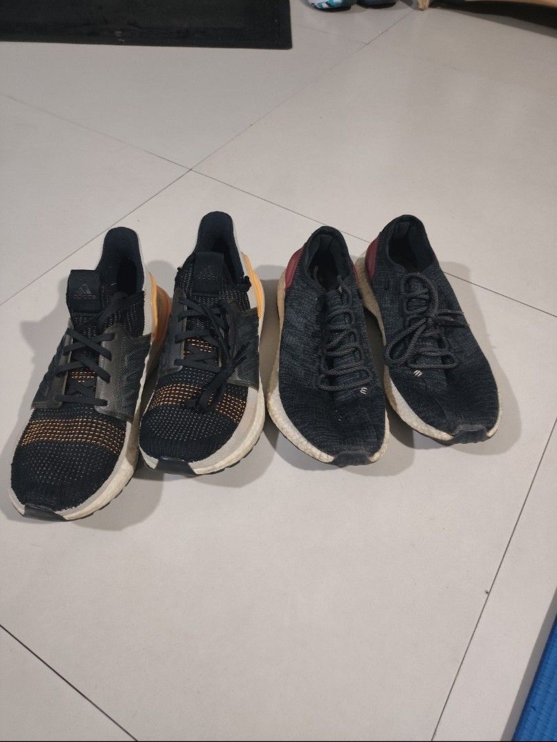 Adidas Running Shoes Take Both 2000 (Category: Sneakers) located in Antipolo. Submitted by grimmpool28 (Listing ID 1381328554, Image 3). Description: Adidas Running Shoes Ultra Boost size 9.5 (Orange Stripe) Pure Boost size 9 (Red Stripe) with issue Take both 2000 antipolo loc.