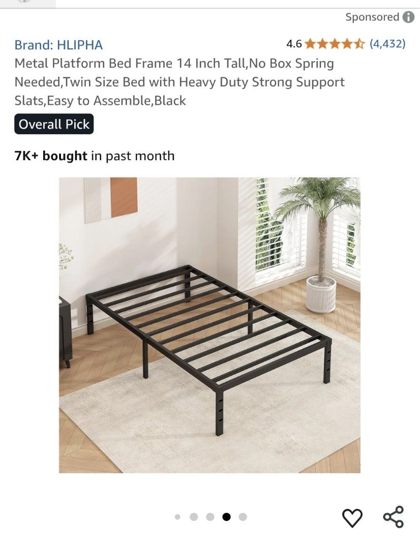 Bed frame (Category: Bed Frames & Mattresses) located in Makati City. Submitted by tiny27 (Listing ID 1381451222, Image 2). Description: selling bed frame 1 month used only ( bought in amazon 5,000 for 2 rush easy to assemble & also complete materials no any damages (super matibay and good quality material reason for selling: I upgraded to tripple deck. can be single & can convert to queen size.