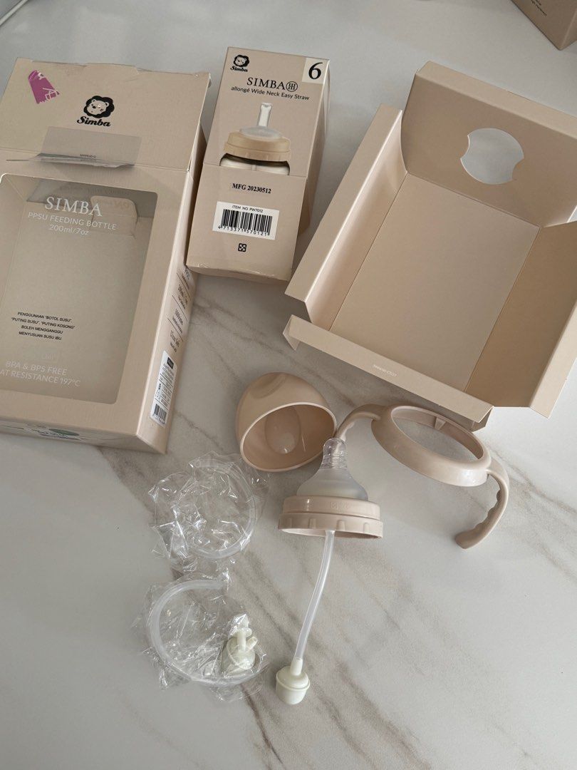 Brand NEW Simba Bottle Parts & Accessories (Category: Breastfeeding & Bottle Feeding) located in Kuala Lumpur. Submitted by bubuxoxo (Listing ID 1381366028, Image 1). Description: Wide Neck Handle x 1 Wide Neck Cap & Collar x 1 Wide Neck Patented Straw x 2 Wide Neck Bottle anti-colic Nipple/ Teat (Round Hole) S (0-3 months) x 1 .