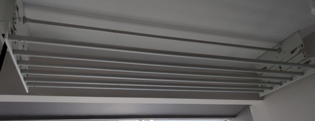 Ceiling-Mounted Clothes Drying Rack - White64885409931393111