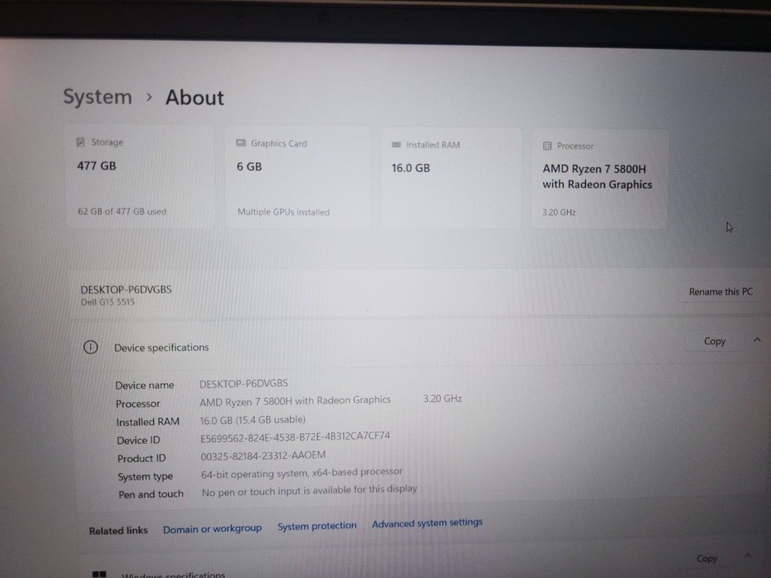 Dell G15 Ryzen edition rtx 306063167069774978112