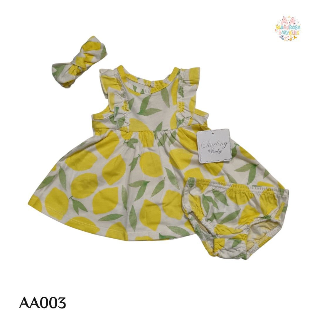 Dress Set LEMON (Category: Babies & Kids Fashion) located in Pengerang. Submitted by aawardrobebabykids (Listing ID 1381343073, Image 1). Description: Available Size : 3m 3m.