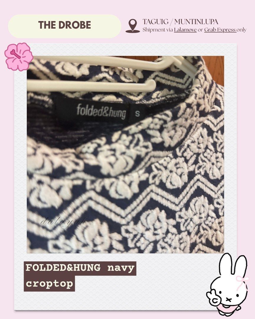 Folded&Hung Crop-top (Category: Sleeveless) located in Manila. Submitted by dalayuh (Listing ID 1381448170, Image 2). Description: Folded&Hung Crop-top (Xs-S) ➶ S on tag ➶ Selling for ₱80 ➶ Lightly used ➶ Condition is 5/5 ╰── ──╮ ⋆˙⟡ Location : Taguig City, Manila ⋆˙⟡ MOP is thru GCash only ⋆˙⟡ Need proof of payment before sending out the item ⟡Send a DM if you want more pics⟡.
