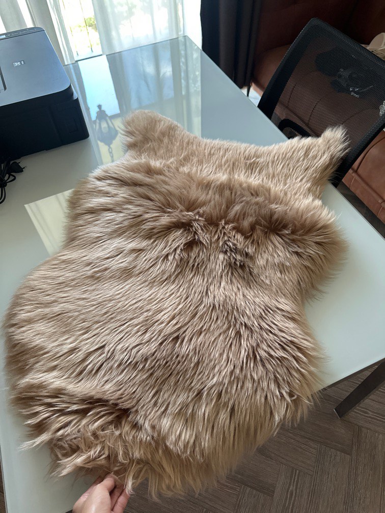 Furry faux animal fur rug/ sofa decor, Furniture & Home Living, Home ...