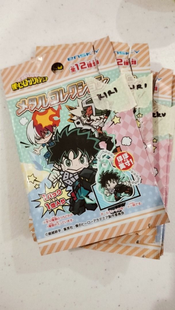 Gacha Collectibles (Category: Character Goods) located in Manila. Submitted by rinroo (Listing ID 1381415429, Image 1). Description: Gacha Items from Gashapon Pokemon-180 Kpop- 180 Yellow Konpeito-150 My Hero Academia Metal Keychains (unsealed) Deku (4 pcs)- 40 each Ochako (2 pcs) - 40 each Kirishima (2 pcs) - 40 each Monoma (1 PC) - 40 TAKEALL (only MHA): 320 TAKALL (only gacha): 380 TAKEALL (all listed items): 650 All items are genuine merchand