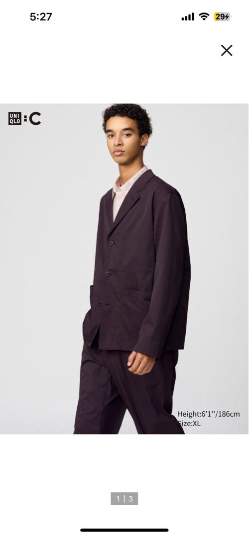 Jacket (Category: Coats, Jackets and Outerwear) located in Bayan Lepas. Submitted by ama.couture (Listing ID 1381374274, Image 3). Description: Wine colour Never worn before- but tagged remove Unisex.