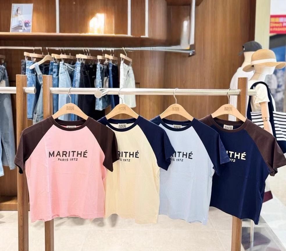 MARITHE FRANCOIS GIRBAUD W REGULAR LOGO RAGLAN CROP TEE, 女