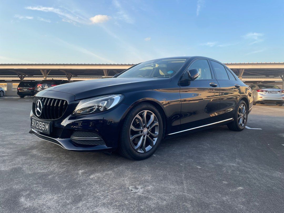 Mercedes-Benz C-Class Saloon C180 Avantgarde (A) (Category: Used Cars) located in Singapore. Submitted by axonautomobile (Listing ID 1379119343, Image 1). Description: 2015 Mercedes-Benz C-Class C180 Avantgarde model in Midnight Blue with wear and tear all replaced! Pristine interior condition! 1 owner ONLY! Fresh paintwork! GT grille Installed! Everything else stock and genuine mileage! Most importantly, no repair is required! Monthly as low as 