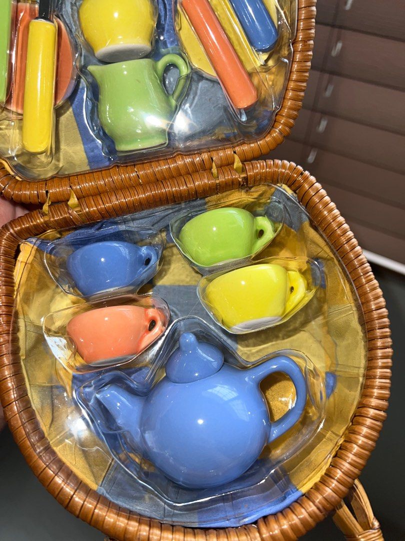 Mini teapot picnic set toy in bag box (Category: Coffee & Tea Tableware) located in Quezon City. Submitted by alyssaaa0 (Listing ID 1381316885, Image 3). Description: Brand new Old stock Glass materials .