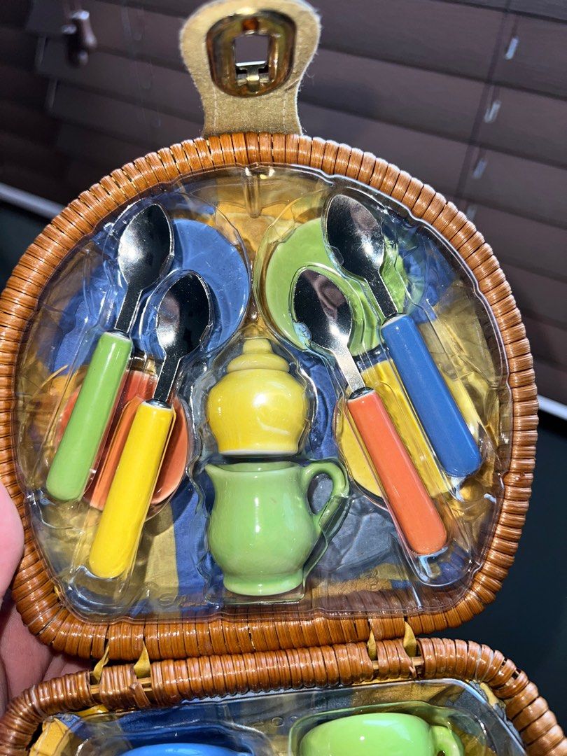 Mini teapot picnic set toy in bag box (Category: Coffee & Tea Tableware) located in Quezon City. Submitted by alyssaaa0 (Listing ID 1381316885, Image 2). Description: Brand new Old stock Glass materials .