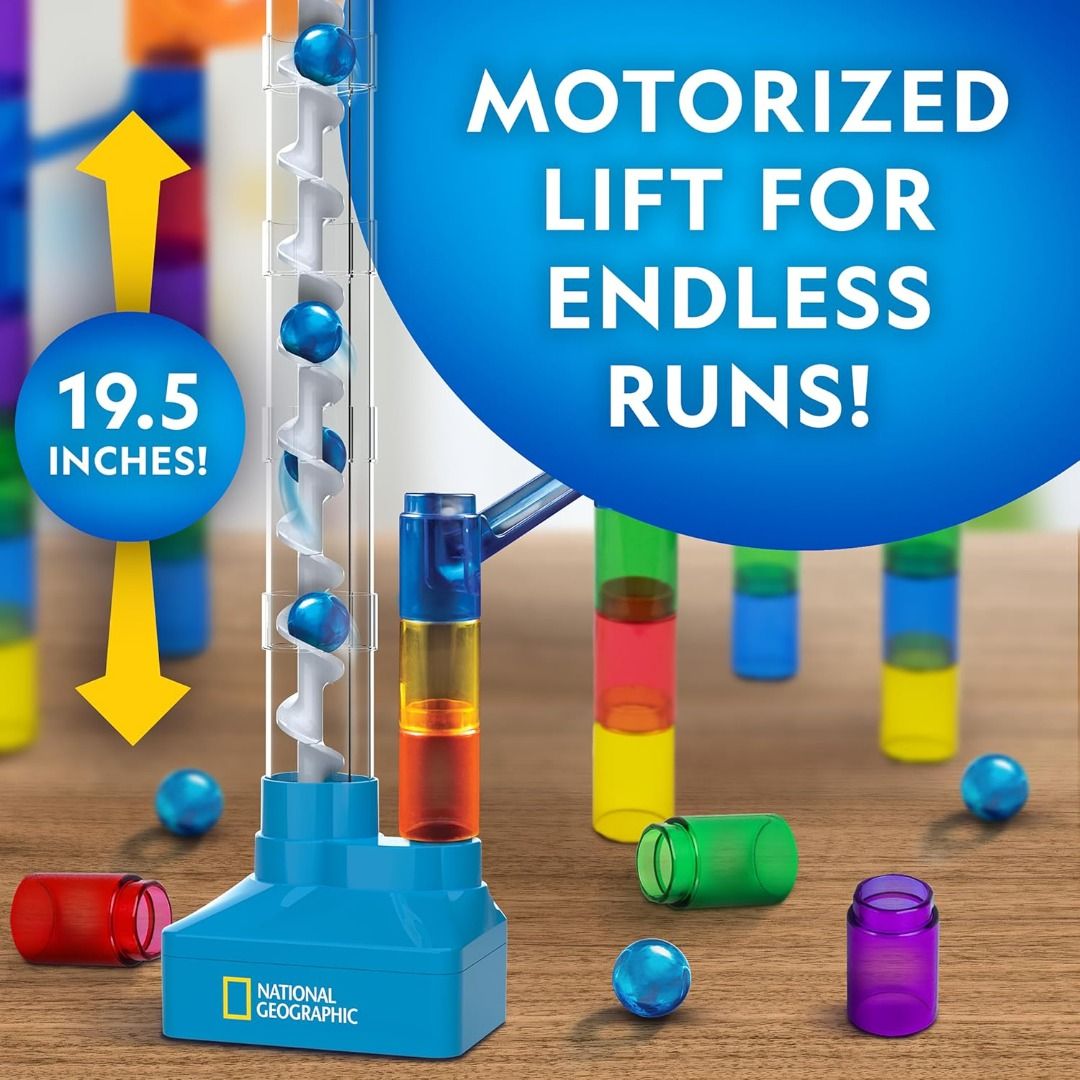 National Geographic Marble Run with Motorized Elevator - 95-Piece ...