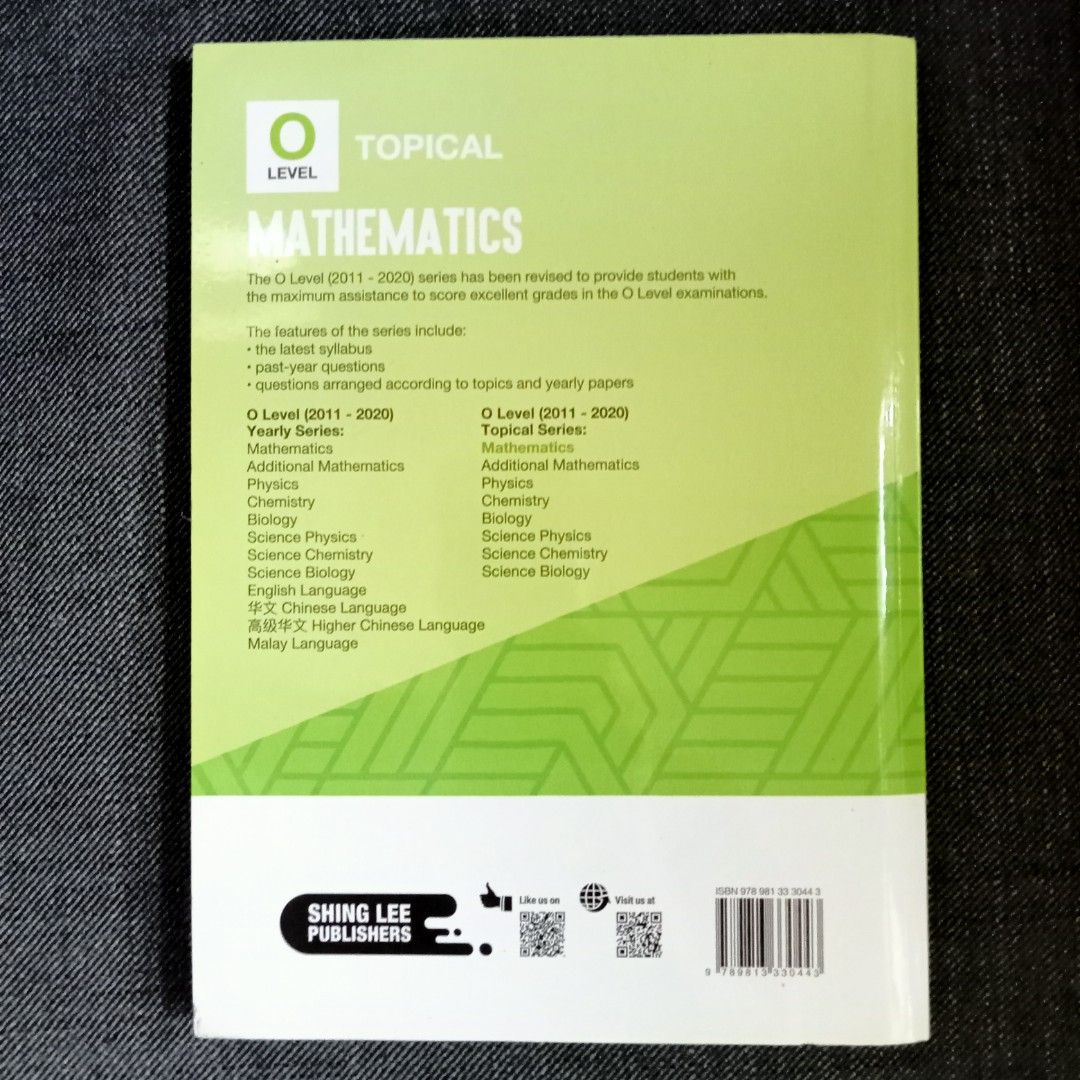 O Level Topical Math O Level Topical Mathematics Textbook 2011-2020, Hobbies & Toys, Books ...