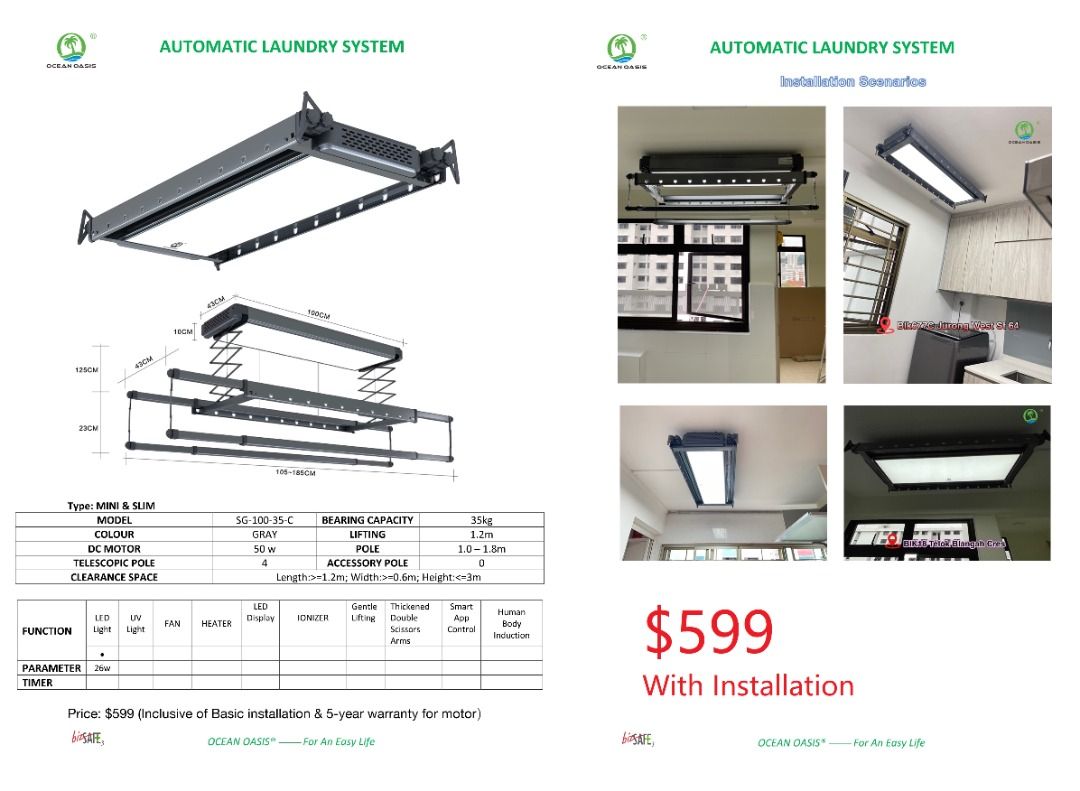 Ocean Oasis Automatic Laundry System/Cloth Hanger/Automatic Laundry ...