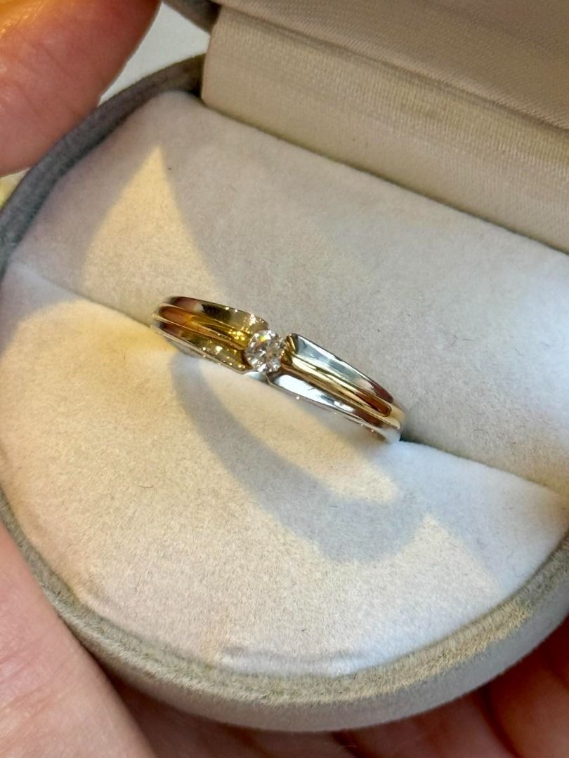 Platinum (Pt900) & K18 Diamond Ring (Category: Rings) located in Baguio. Submitted by asna_taku (Listing ID 1381345295, Image 2). Description: Platinum (Pt900) & K18 Diamond Ring Dual tone S8.25 With certificate From Japan 🇯🇵 .10ct natural diamond Open for layaway & resizing ✅ .
