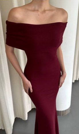 ROOHA Diane Dress in Dark Cherry | Dress Panjang Wanita Off Shoulder