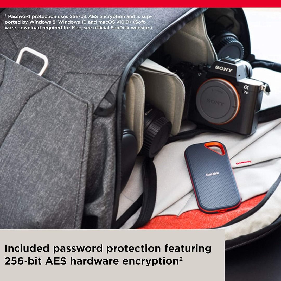 SanDisk 8TB Extreme Pro V2 Portable SSD External Solid State Drive SDSSDE81-8T00 (Category: Hard Disks & Thumbdrives) located in San Juan City. Submitted by princessshyph (Listing ID 1371229427, Image 3). Description: 🚀 Super Fast NVMe SSD – Up to 2000MB/s read/write speeds 💾 Massive Storage – 8TB capacity for 4K/8K video, RAW photos & backups 💪 Durable & Rugged – IP55 water/dust resistant + 3m drop protection 🔐 Secure – AES-256 encryption & 