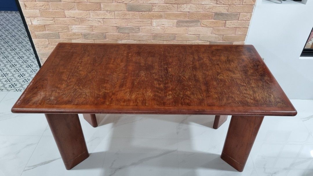 Solid Wood Dining Table (Category: Tables & Sets) located in Singapore. Submitted by captainwow08jd (Listing ID 1381345135, Image 3). Description: A rustic solid dining table that is still incredibly stable and usable for many years to come.