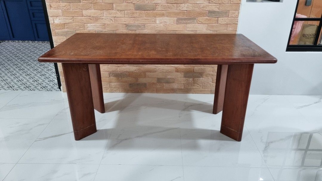 Solid Wood Dining Table (Category: Tables & Sets) located in Singapore. Submitted by captainwow08jd (Listing ID 1381345135, Image 2). Description: A rustic solid dining table that is still incredibly stable and usable for many years to come.