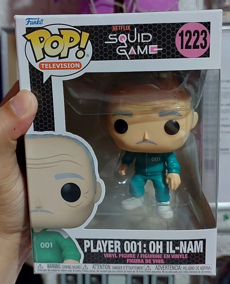 SQUID GAME PLAYER 001 🟥🔺️🔴 (Category: Designer & Blind Box Toys) located in Pasay City. Submitted by monjentoysandcollectibles (Listing ID 1381361211, Image 1). Description: NETFLIX SQUID GAME 🟥🔺️🔴 PLAYER 001 🟢 Funko Pop TV series The Mastermind OH IL-NAM 🟢 Condition: SEALED MISB Good Box Price: 750 only | Location: PASAY CITY pickup or shipping or lalamoves MOP: BDO/GCash 1st to pay.. 💵.