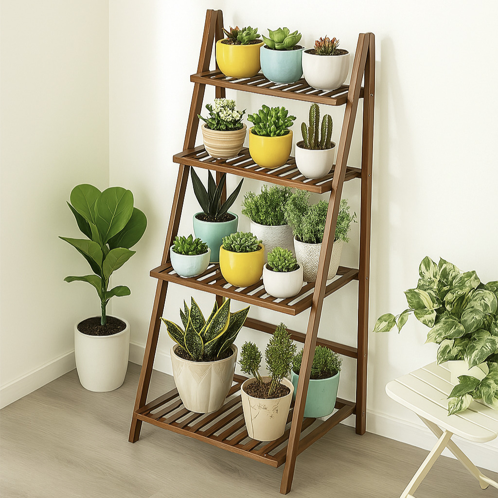Tall Plant Stand | Multi-Tier Flower Rack | Gold Frame Display Stand ...