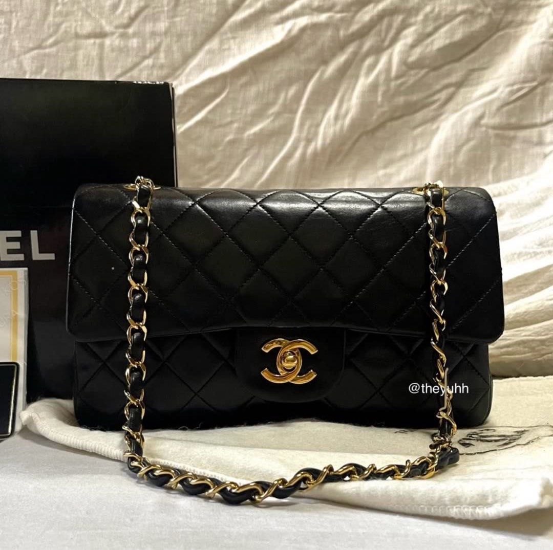 Vintage 24K Chanel Classic Double Flap (Category: Luxury Bags & Wallets) located in Makati City. Submitted by theyuhh (Listing ID 1381358721, Image 2). Description: Chanel Classic Double Flap - FULL SET! There’s nothing quite like a vintage Chanel flap. The quality is beyond compare. This is the best option if you want to get your money’s worth. This exact model of a new gen Chanel now retails for more than 600k, and it’s not even 24K GP. Here’s 