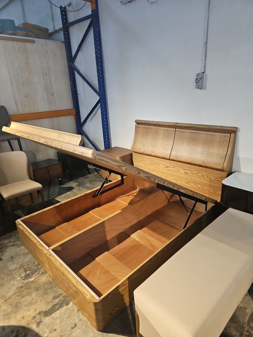 Wooden Bed Frame with Storage