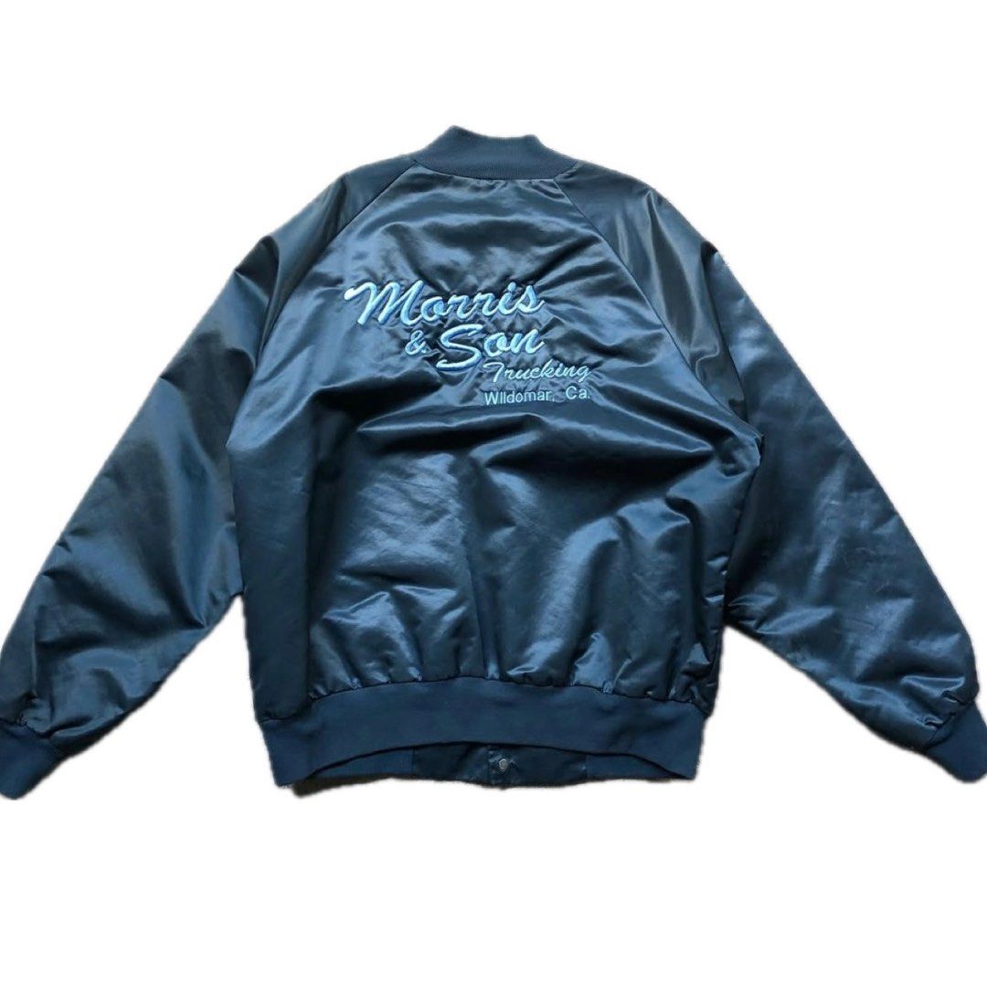 70s Company Varsity Jacket (Category: Coats, Jackets and Outerwear) located in Manila. Submitted by 63607 (Listing ID 1381542587, Image 2). Description: 70s Company Bomber Jacket Best fits L-XL Boxy Width(Pit to Pit): 25 In - Waist: 23 In Length: 25 In Sleeve(W-L): 24In Condition: 8/10 Issues: Minimal Stains/Embroidery Issues 600 + sf.