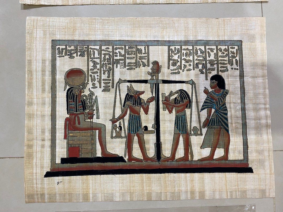 由 joshua.kao (刊登 ID 1381597447，圖片 3) 提交，位於 新北市 (New Taipei) 的 古埃及莎草紙手繪圖騰畫 (類別：相架畫作)，說明：遠從埃及帶回來的 單幅 NTD$699 兩幅 NTD$1,200。