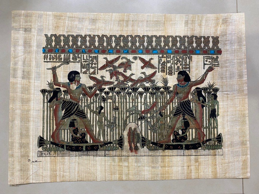 由 joshua.kao (刊登 ID 1381597447，圖片 2) 提交，位於 新北市 (New Taipei) 的 古埃及莎草紙手繪圖騰畫 (類別：相架畫作)，說明：遠從埃及帶回來的 單幅 NTD$699 兩幅 NTD$1,200。